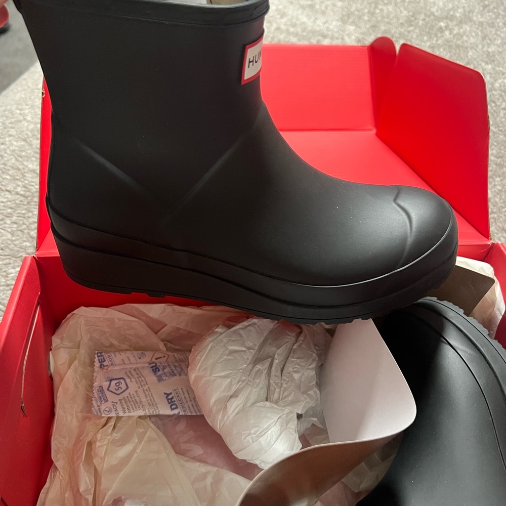 Hunter Matte Black Ankle Boots